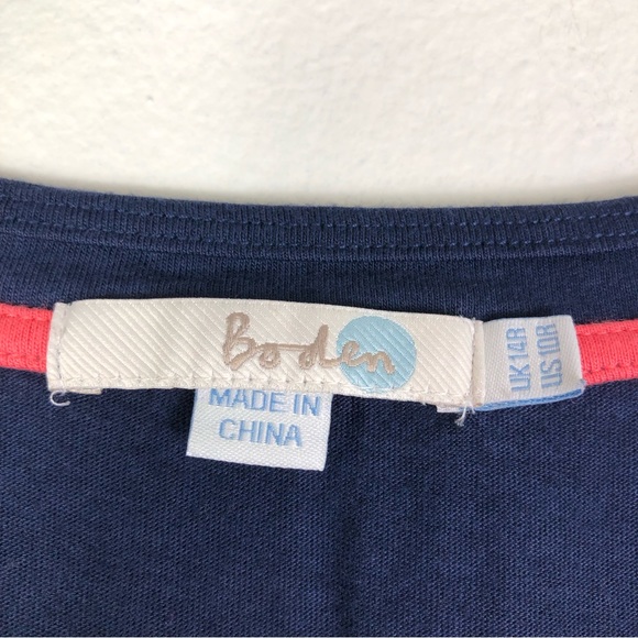 Boden Weekend Jersey Dress Size 10R Scoop Neck Cap Sleeve Jersey Modal Navy Blue - Picture 3 of 5